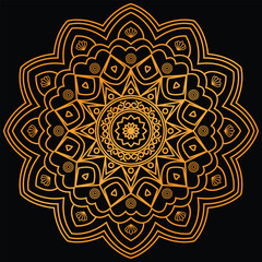Colorful mandala on a black background