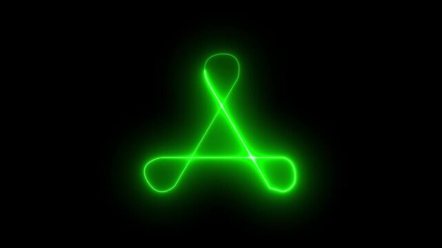 Animated PDF file icon with neon line. Computer file folder with documents icon animation with neon line on black background.4k video
