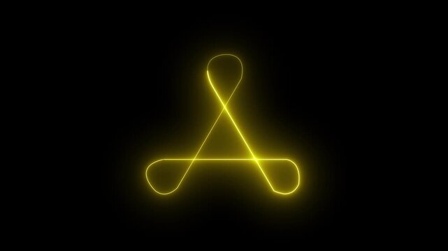 Animated PDF file icon with neon line. Computer file folder with documents icon animation with neon line on black background.4k video