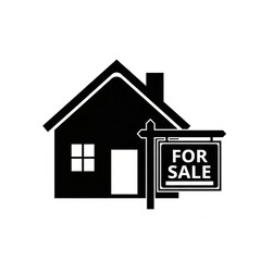 real estate icon, house for sale vector, real estate vector, Home for sale , For sale sign silhouette , Selling a home vector, house icon