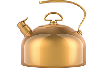 Big silver kettle, transparent background