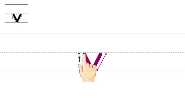 This is an animation that shows the writing direction and the number of strokes for lowercase letters for children who are just beginning to read and write.