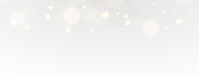 Glittering stardust with radiant golden particles, twinkling confetti, magical light, luminous festive effects for abstract Christmas card illustration.