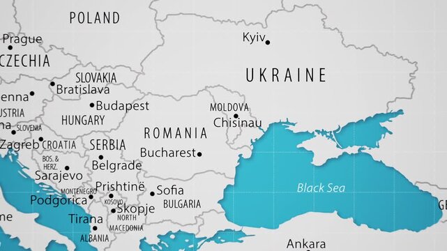 Moldova on the World Map with Animated National Flag