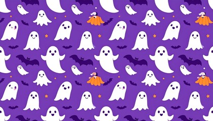 Adorable Halloween Ghost Pattern Design