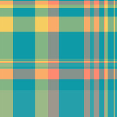 Fototapeta premium Part seamless vector texture, mosaic check fabric tartan. Isolation background textile plaid pattern in pastel and cyan colors.