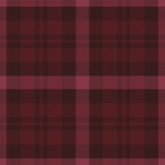Summertime pattern seamless plaid, picture vector textile texture. Neutral fabric tartan check background in red and black colors.