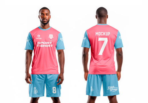 Man in a Football Kit T-Shirt Mockup