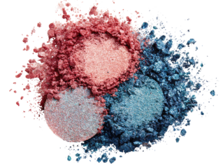 Powder pigments in three colors