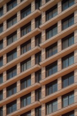 Fototapeta premium Close-up of stacked balconies creating vertical rhythm