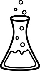 Flask with bubbling purple liquid and an x outline style.