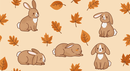 Obraz premium seamless pattern with autumn leaves