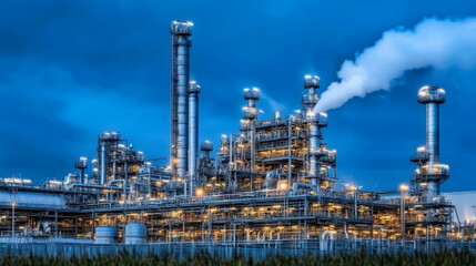 Obraz premium Oil and Gas Industrial zone,The equipment of oil refining