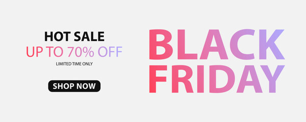 Banner for Black Friday. Modern minimal text symbol of Black Friday. Design template for Black Friday sale, promotion, advertising and social media ad