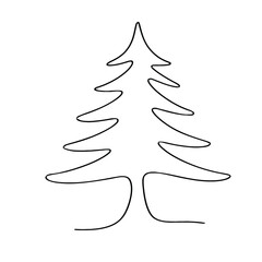 &ldquo;Minimalist Christmas Tree Line Art &ndash; Simple Evergreen Outline Vector&rdquo;