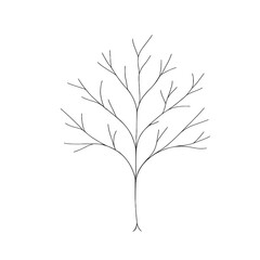 &ldquo;Minimalist Bare Tree Line Art &ndash; Simple Winter Branch Outline Vector&rdquo;
