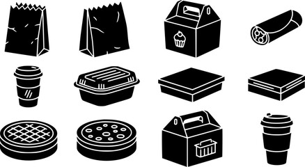 food packaging for takeout and delivery, perfect for restaurant branding, menus, and digital design