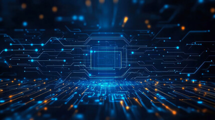 Obraz premium blue abstract cyber future technology concept background