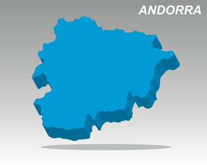 3D isometric vector map of Andorra, a modern, clean geography illustration. Perfect for high-traffic travel or business content related to Andorra; download this unique graphic of Andorra