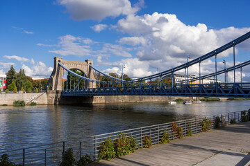Grunwald Bridge, Wrocław, Poland – blue steel bridge