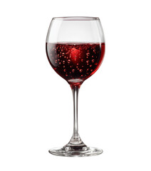 isolated wine glass with red wine