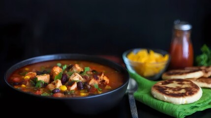 Chicken Soup with Black Beans and Corn