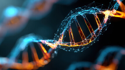 Stunning visualization of DNA structure showcasing vibrant database system with intricate details and glowing strands that evoke curiosity