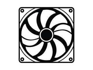 fan cooler icon silhouette vector illustration