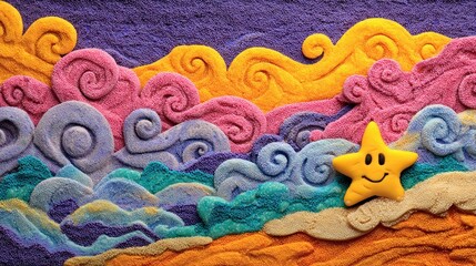 Colorful sculpted waves