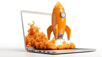 Rocket launching from laptop (1)