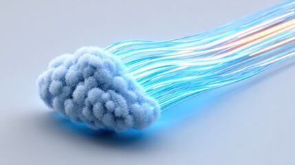 Abstract cloud with glowing lines