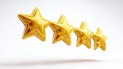 Gold stars on white background