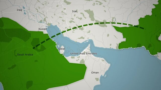 Proposed high-speed rail line connecting two major countries Pakistan to Saudi Arabia