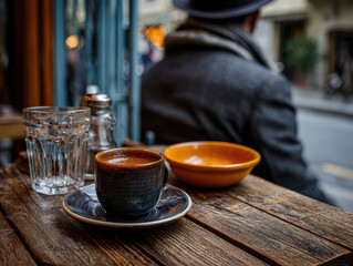 Warm cup of coffee in cozy cafe setting showcases beauty of coffee in different cultures, inviting moments of relaxation and connection