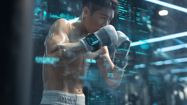 Futuristic Boxing with Digital Effects | High-Tech Fitness and Combat Training