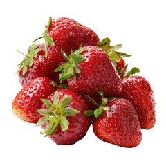 Close-up of a cluster of fresh, ripe strawberries