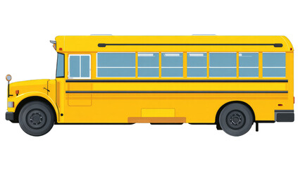 Side view of a yellow school bus