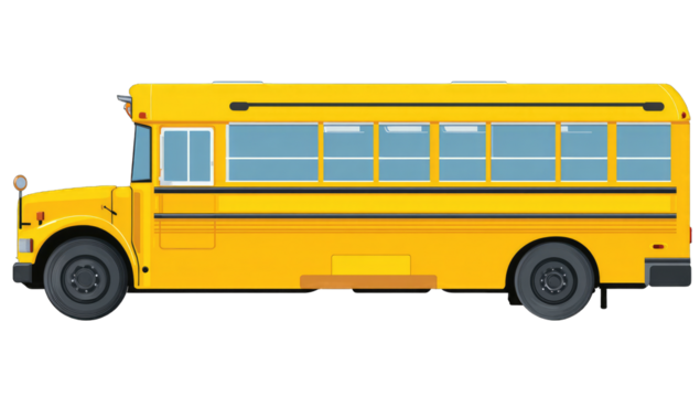 Side view of a yellow school bus