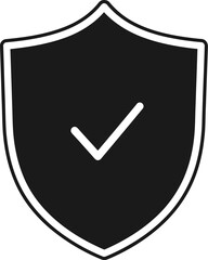 Secure shield icon with a checkmark, symbolizing protection and verification