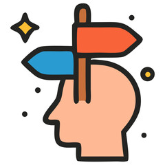  decision making Icon, Filled Line style icon vector illustration, Suitable for website, mobile app, print, presentation, infographic and any other project.