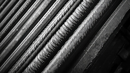 Reinforcing bars with a periodic profile in the packs are stored in the metal products warehouse