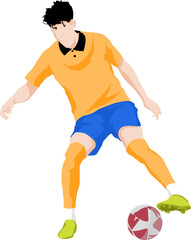 Vector Illustration of a Soccer Player in Motion