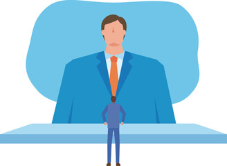 相手と対峙するビジネスマン