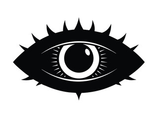 monster eye silhouette icon design on white background
