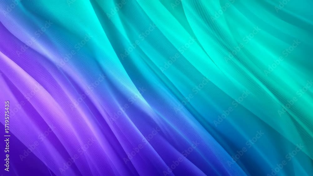 Poster ethereal digital landscape featuring seamless gradient waves transitioning across purple, blue, and 