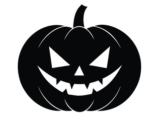 pumpkin grin silhouette icon design on white background