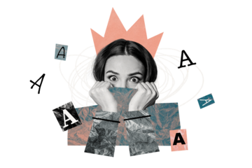 Composite photo collage of crazy scared girl hide collar pullover aaa fear mental trauma problem isolated on painted background