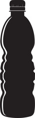 Plastic bottle silhouette vector, black and white silhouette vector illustration
