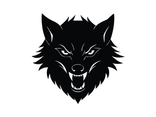Fototapeta premium werewolf head silhouette icon design on white background