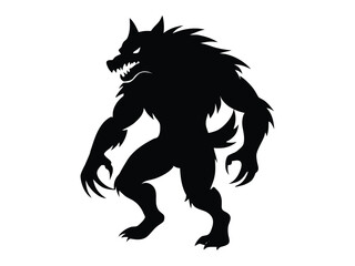 werewolf silhouette icon design on white background